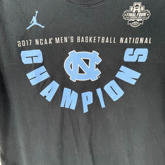 Nike Jordan UNC Tar Heels 2017 NCAA Men’s Basketball Champions Tee XL Black - Picture 3 of 5